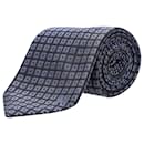 Burberry Square Pattern Necktie in Blue Silk