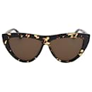 Bottega Veneta B.V1018S Cat-Eye-Sonnenbrille in Schildpattoptik aus braunem Acetat