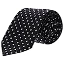 Ermenegildo Zegna Dotted Pattern Necktie in Black Silk