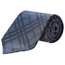 Burberry Plaid Necktie in Blue Silk