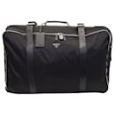 Prada Leather Trimmed Semi-Rigid Suitcase in Black Nylon