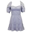 Reformation Paxton Mini Dress in Light Blue Organic Cotton