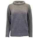 Isabel Marant Etoile High Neck Knit Sweater in Grey Wool Blend