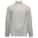 Ermenegildo Zegna Techmerino Cable-Knit Turtleneck Sweater in White Wool