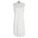 Alaïa Sleeveless Shirt Dress in White Cotton