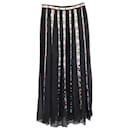 M Missoni Embroidered Gathered Maxi Skirt in Black Silk