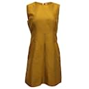 Diane Von Furstenberg Capreena Sleeveless Mini Dress in Gold Silk Cotton