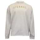 Langärmliges, hochgeschlossenes T-Shirt mit „Fear of God Eternal“-Aufdruck aus elfenbeinfarbener Baumwolle