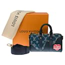 Sac LOUIS VUITTON Keepall en Denim Bleu - 100121 - Louis Vuitton