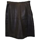 Valentino Boutique Overlap Knee Length Skirt in Brown Leather - Valentino Garavani