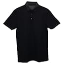 Lanvin-Poloshirt mit Grosgrain-Kragen aus schwarzer Baumwolle