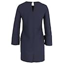 Iris & Ink Sleeve Bow Tunic Dress in Navy Polyester