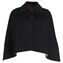 Missoni Collared Button Front Poncho Coat in Black Wool
