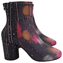 Maison Margiela Raindrops Printed Ankle Boots in Multicolor Leather - Maison Martin Margiela