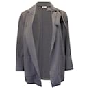 Max&Co Striped Tie Detail Jacket in Grey Wool - Max & Co