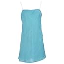 Rotate Birger Christensen Satin Jacquard Mini Slip Dress in Blue Viscose - Autre Marque