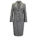 Escada Tweed 2-piece Suit with Skirt in Grey Silk