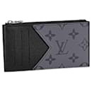 Louis Vuitton lV card wallet Grey Leather ref.192606 - Joli Closet