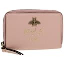 GUCCI Animalie Card Case Leather Pink 546590 Auth am4503 - Gucci