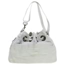 Christian Dior Lady Dior Canage Shoulder Bag Lamb Skin White Auth bs5872