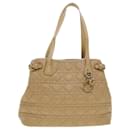 Christian Dior Lady Dior Canage Tote Bag Toile Enduite Beige Auth bs5870