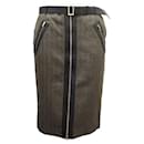 JUPE GUCCI TAILLE 42 IT 38 FR M EN LAINE MARRON CEINTURE CUIR WOOL SKIRT - Gucci