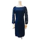 DvF Zarita Long lace dress in midnight blue - Diane Von Furstenberg