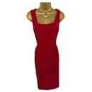 Vestido feminino sem manga vermelho escuro James Lakeland, Escritório Reino Unido 10 - Autre Marque