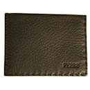 Gianfranco Ferre Black Grained Leather New Unisex Men Card Case Pocket Wallet - Gianfranco Ferré