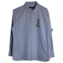 Camisa con logo bordado de Louis Vuitton en algodón azul claro