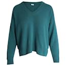 Ba&Sh V-neck Knit Sweater in Green Cashmere