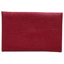 Hermes Calvi Card Holder in Pink Goatskin Leather - Hermès