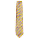 Gianni Versace Printed Tie in Yellow Silk