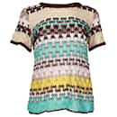 Missoni Knitted Short Sleeve Top in Multicolor Viscose