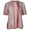 Missoni Knitted Short Sleeve Top in Multicolor Rayon