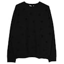 Alexander McQueen Langarm-Sweatshirt mit Ton-in-Ton-Vogelmuster aus schwarzer Baumwolle - Alexander Mcqueen
