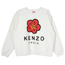 Kenzo Boke Flower Sweater in White Cotton