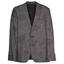 Conjunto de blazer y pantalón de vestir en jacquard floral con estampado floral en mezcla de lana y seda gris de Etro