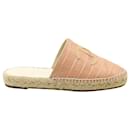 Chanel Logo Espadrille Mules in Pink Leather