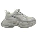 Balenciaga Triple S Metallic Low-top Sneakers in Silver Synthetic Leather and Mesh