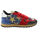 Valentino Garavani Limited Star Rockrunner Sneakers in Multicolor Suede & Leather