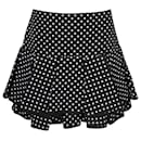 Valentino Garavani Tiered Polka-dot Mini Skirt in Black Wool