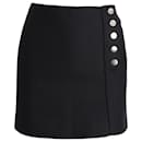 Ba&Sh Side Button Mini Pencil Skirt in Black Polyester