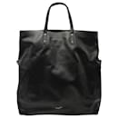 Saint Laurent Foldover Tote Bag in Black Leather