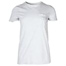 Max Mara Logo-T-Shirt mit Brusttasche aus grauer Baumwolle