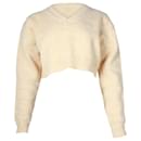 Acne Studios Kurzer Pullover mit V-Ausschnitt aus pastellgelber Wolle