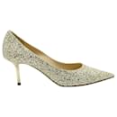 Jimmy Choo Amore 65 Décolleté con punta a punta Infinity in glitter oro