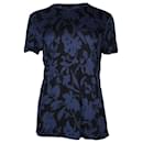 Armani Blumen-T-Shirt aus marineblauer Viskose - Giorgio Armani