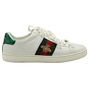 Sneakers Gucci Ace Bee in pelle bianca