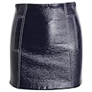 Minifalda lápiz arrugada de Ba&Sh en lana recubierta de poliuretano azul marino